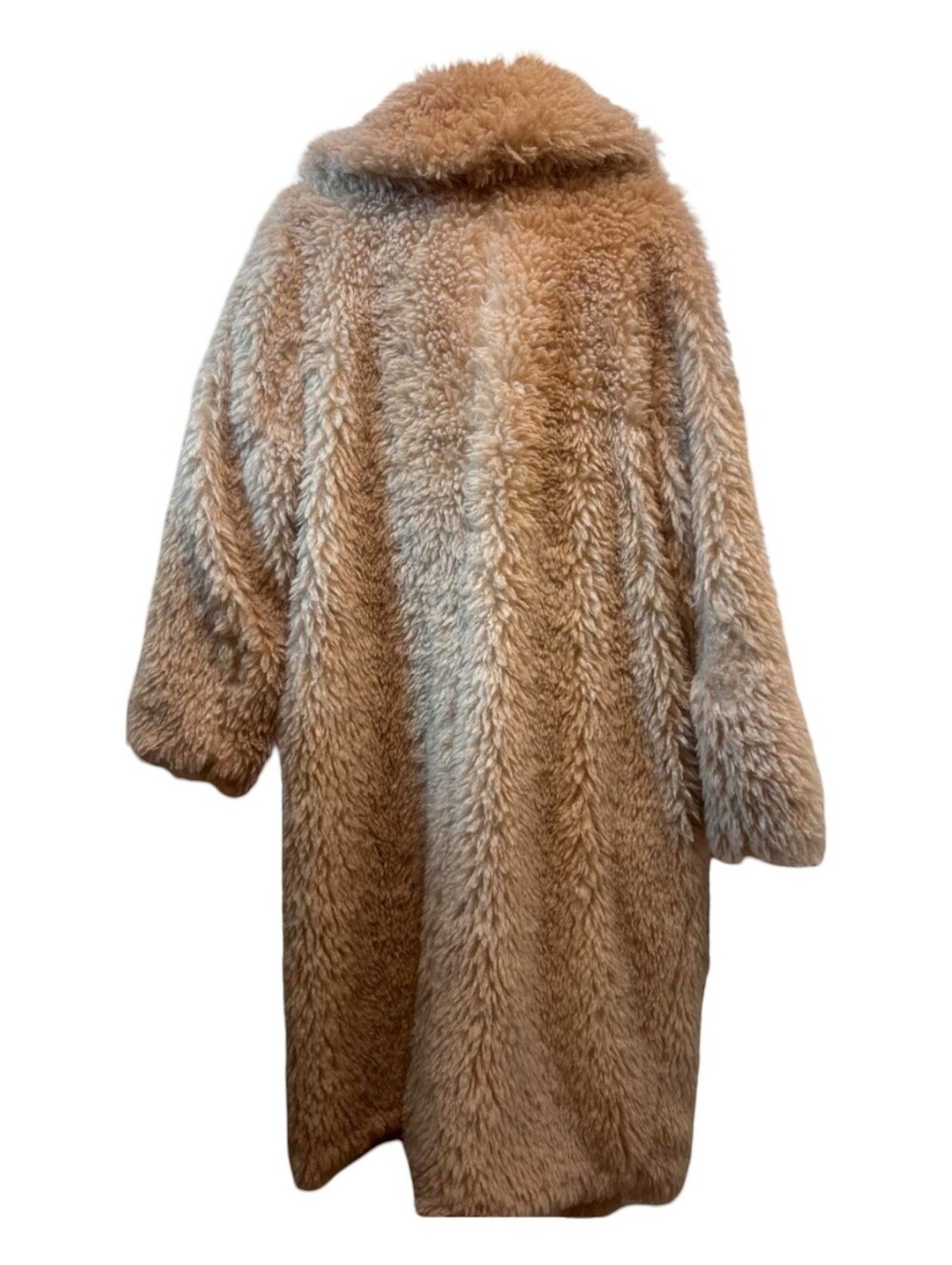Eloquii Plush Faux Shearling Long Coat - Beige Plus Size 18 20 2X - Picture 6 of 10